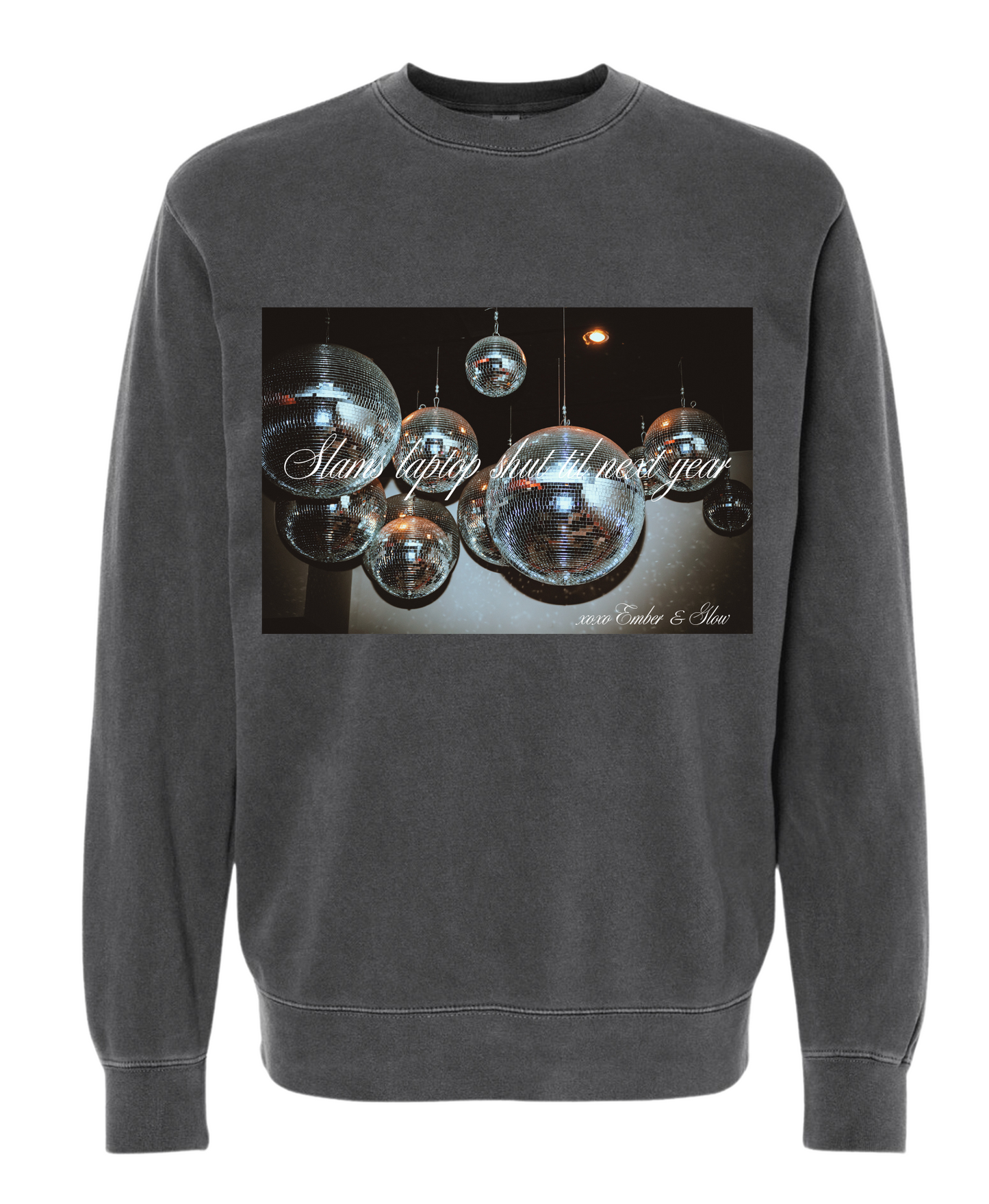 New Year crew neck disco ball